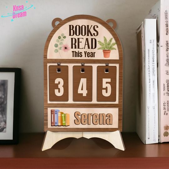Discover Unique Personalized Nature Reading Meter - Wooden Book Counter Plaque, Custom Library Shelf Decor Sign, Perfect Gift for Any Gardener Reader