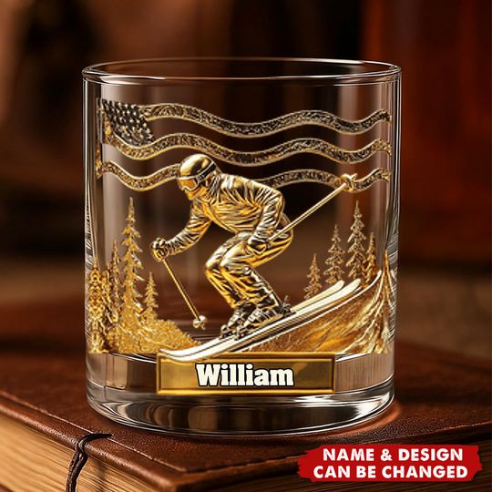 Discover Ski Master - Personalized Skiing Whiskey Glass
