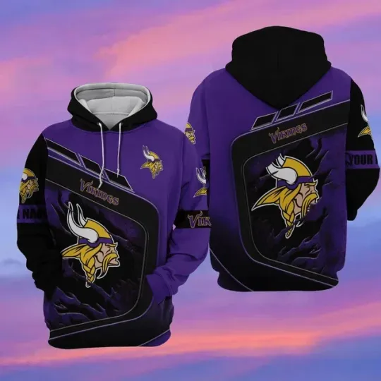 Minnesota Football Team Vikingss 3D Hoodie, Unisex Adults S-5XL