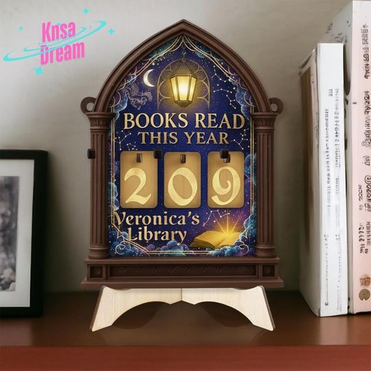 Discover Custom Reading Progress Counter, Victorian Style Library Decor, Books Read Goal Display, Personalized Shelf Sign for Book Lovers