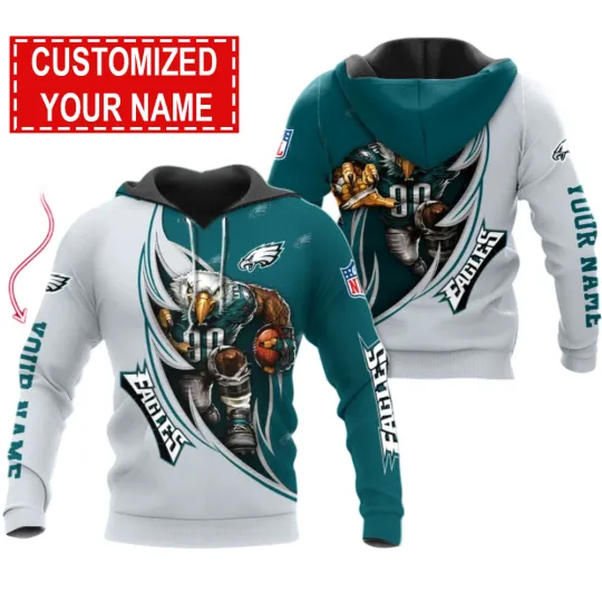 Discover Philadelphia Football Team Eagless 3D Hoodie, Unisex Adults S-5XL