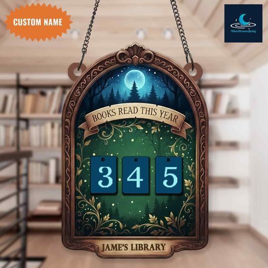 Discover Personalized Reading Counter, Books Read This Year Decor, Custom Library Gift for Book Lovers, Wooden Book Tracker Sign, Book Lover Gift