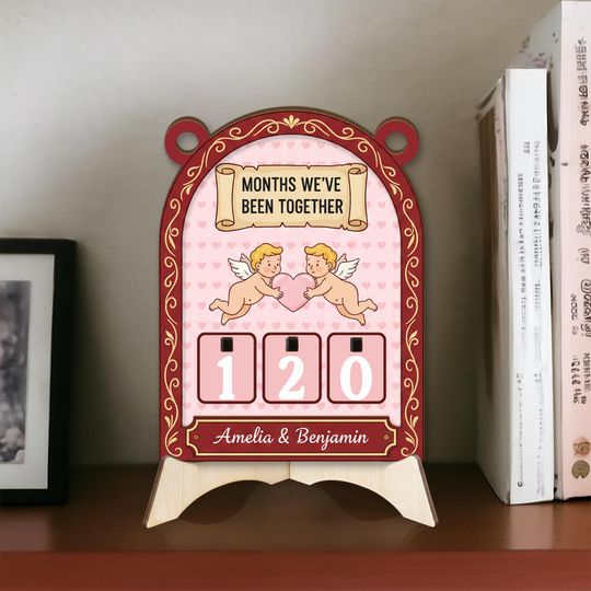Discover Personalized Months Together Tracker Sign: Flip Number Counter, Relationship Month Log Display