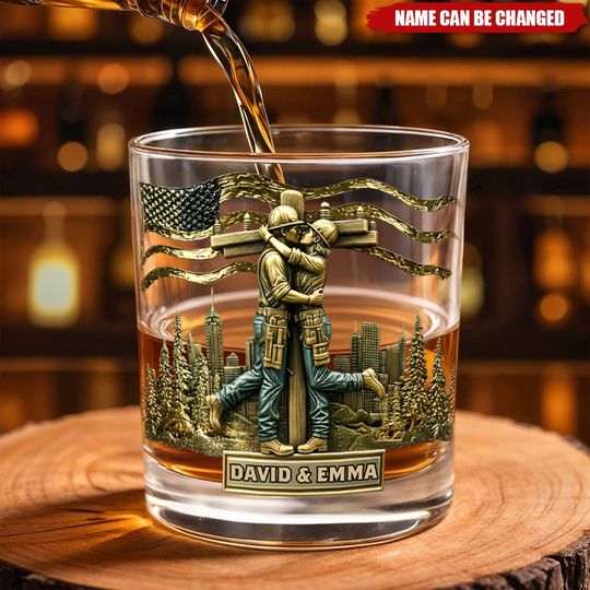 Discover Lineman & Linewoman Legacy Glass - Personalized Lineman Whiskey Glass