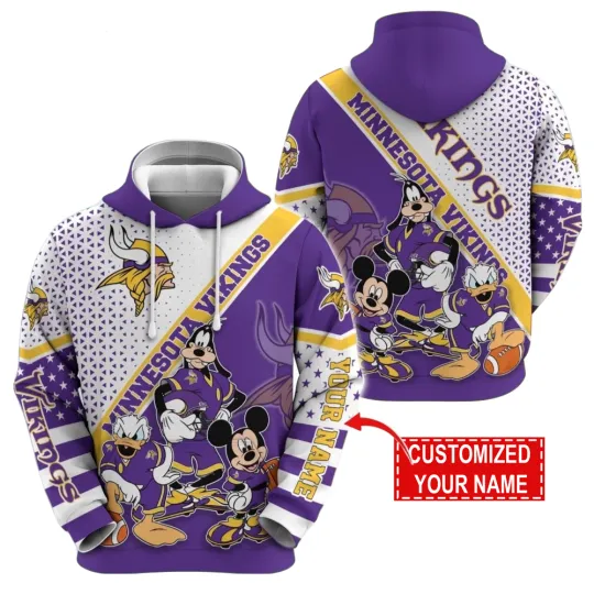 Discover Minnesota Football Team Vikingss 3D Hoodie, Unisex Adults S-5XL