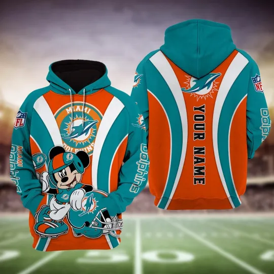 Discover Miami Football Team Dolphinss 3D Hoodie, Unisex Adults S-5XL