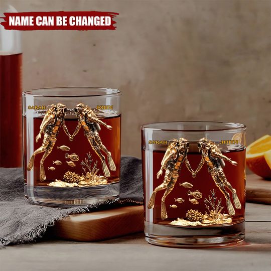 Discover Scuba Diving Lovers Gift - Personalized Scuba Diving Whiskey Glass