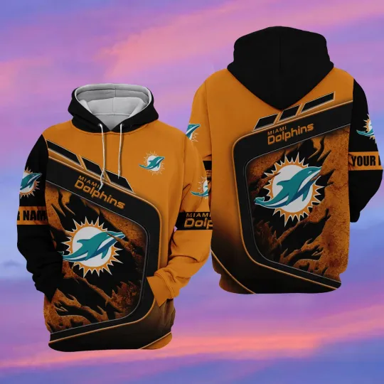 Discover Miami Football Team Dolphinss 3D Hoodie, Unisex Adults S-5XL