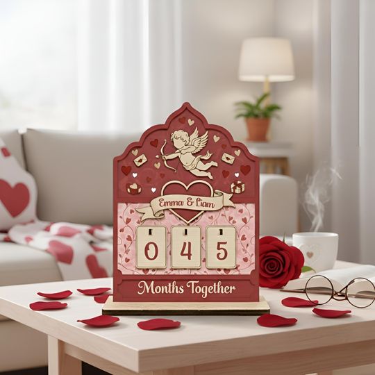 Discover Personalized Couple Anniversary Gift Valentines Day: Vintage Love Story Tracker Sign