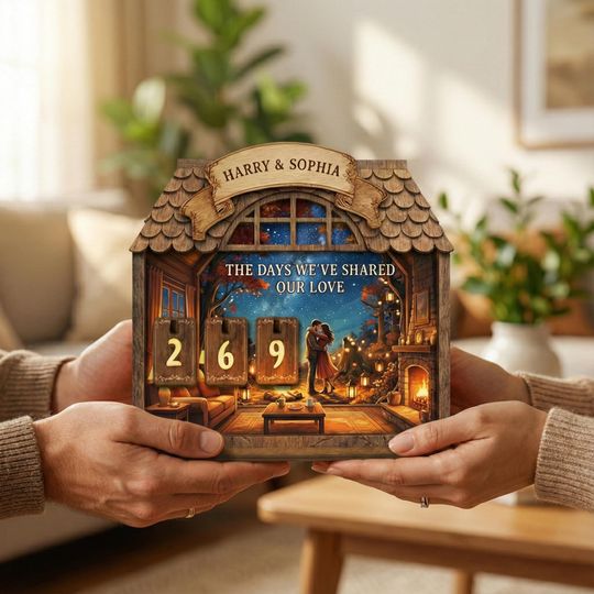 Discover Personalized Countdown Calendar - The Days Weve Shared Our Love -Custom Couple Gift with Names - Romantic Wedding or Anniversary Keepsake