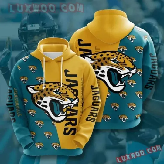Jacksonville Football Team Jaguarss 3D Hoodie, Unisex Adults S-5XL
