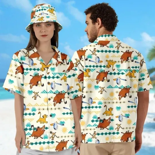 Discover Simba And Friends Hawaii Shirt, Simba Button Up Shirt, Lion King Hawaiian Shirt,