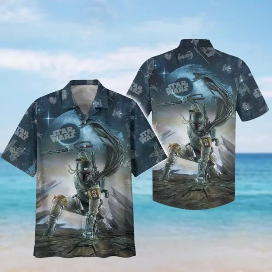 Discover Mandalorian Hawaiian Shirt, Star Wars Button Up Shirt, Disney Trip Shirt, Magic