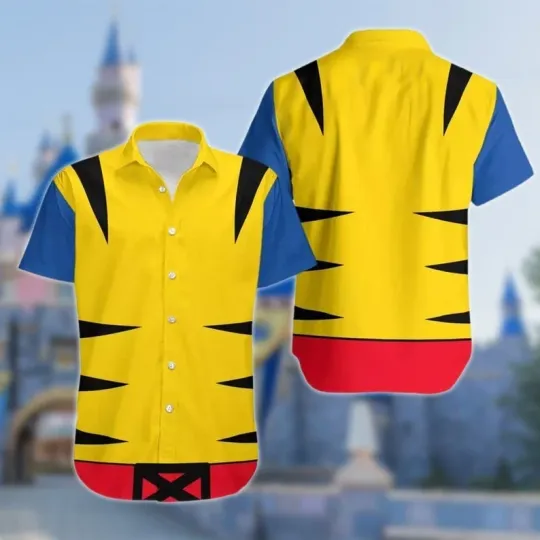 Wolverine Costume Hawaiian Shirt, Superhero Movie Character Hawaii Shirt
