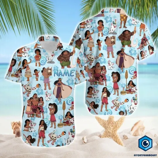 Discover Custom Moana Summer Hawaiian Shirt, Disneyland Moana Tropical Pattern Shirt