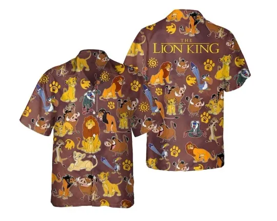 Discover Retro The Lion King Group Characters Hawaiian Shirt