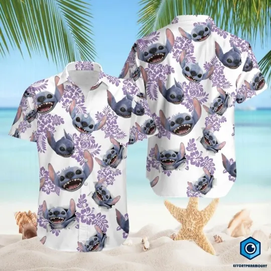 Discover Stitch Hawaiian Shirt, Stitch Live Action Movie 2025, Stitch Aloha Hawaiian Button
