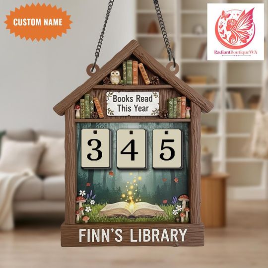 Discover Personalized Book Tracker Sign, Books Read This Year Flip Counter, Mushroom Hanging, Gift for Reader, Book Lovers Gift