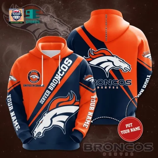 Denver Football Team Broncoss 3D Hoodie, Unisex Adults S-5XL