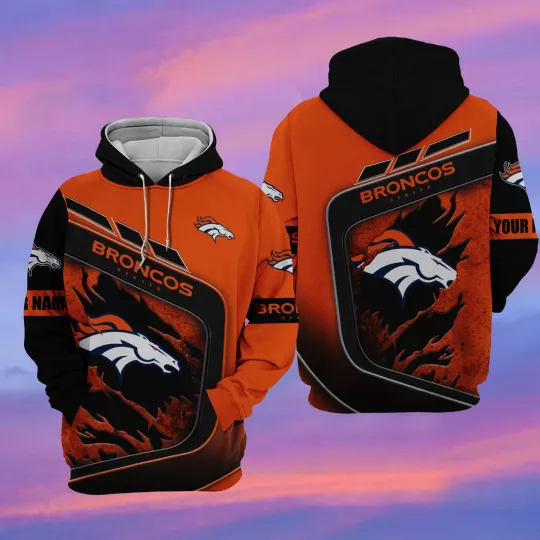 Denver Football Team Broncoss 3D Hoodie, Unisex Adults S-5XL