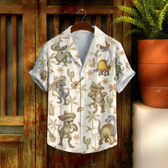 Discover Dinosaur Hawaiian Shirts for Women and Men, Summer Beach and Cowboy Styles