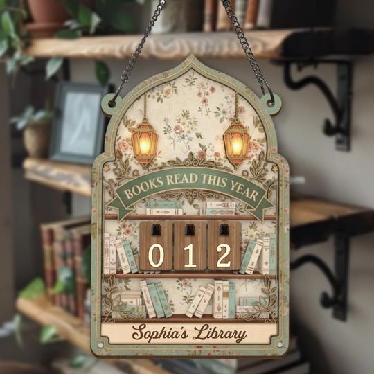 Discover Floral Book Tracker Sign, Books Read This Year Board, Personalized Reading Log Decor, Library Gift for Book Lover, Vintage Floral Style