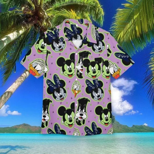Discover Halloween Disney Hawaiian Shirt Unisex, Button-Down, Luau Beach Party