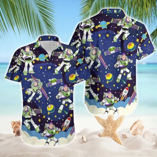 Discover Toy Story Buzz Lightyear Hawaiian Shirt | Pixar Toy Story Summer Vacation Shirt