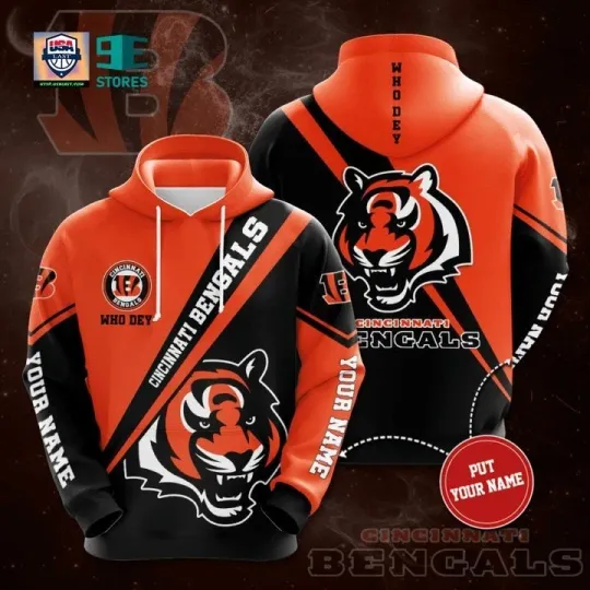 Discover Cincinnati Football Team Bengalss 3D Hoodie, Unisex Adults S-5XL