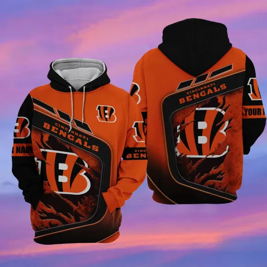 Discover Cincinnati Football Team Bengalss 3D Hoodie, Unisex Adults S-5XL