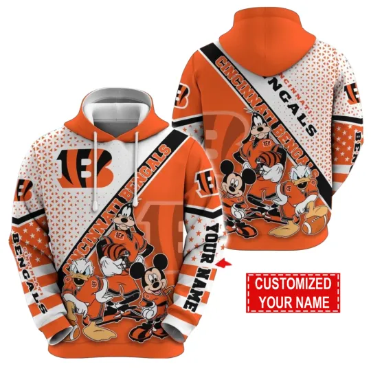 Discover Cincinnati Football Team Bengalss 3D Hoodie, Unisex Adults S-5XL