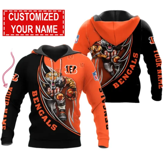 Discover Cincinnati Football Team Bengalss 3D Hoodie, Unisex Adults S-5XL