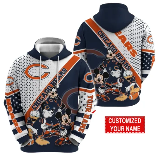 Discover Chicago Football Team Bearss 3D Hoodie, Unisex Adults S-5XL