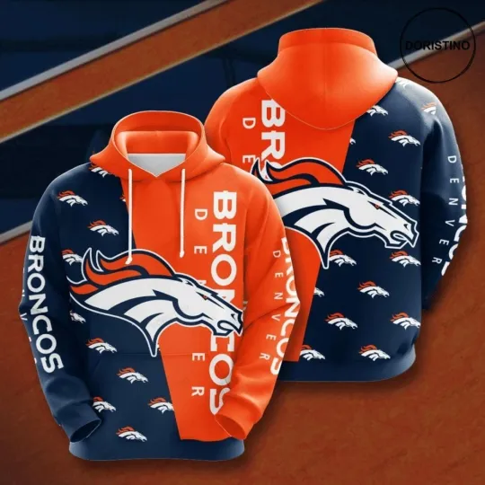 Discover Denver Football Team Broncoss 3D Hoodie, Unisex Adults S-5XL