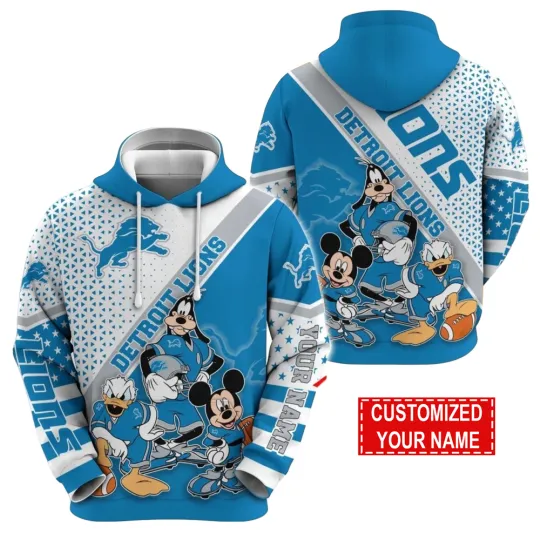 Discover Detroit Football Team Lionss 3D Hoodie, Unisex Adults S-5XL