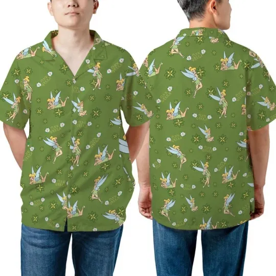 Discover Unisex Peter Pan Tinker Bell Hawaiian Shirt, Tinker Bell Floral Disney Hawaii Sh