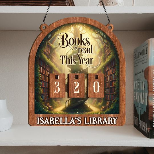 Custom Books Read Tracker, Books Read This Year Counter, Book Tracker, Bookshelf Decor, Book End, Reader Gift, Book Lover,Gift, Bookish Gift