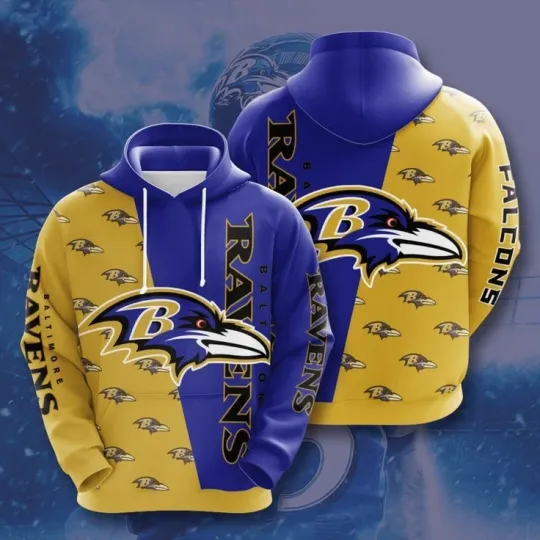 Discover Baltimore Football Team Ravenss 3D Hoodie, Unisex Adults S-5XL