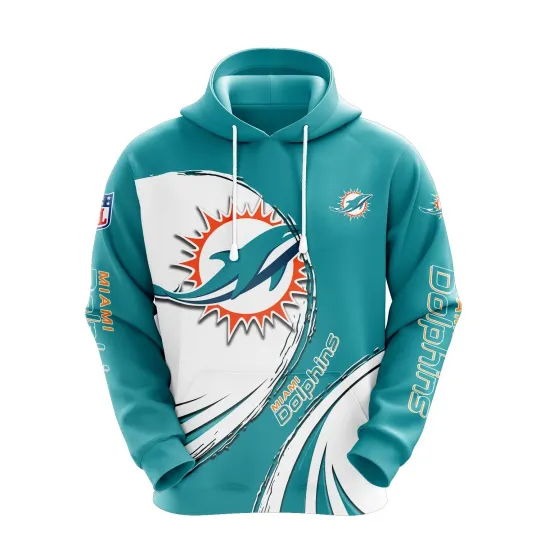 Discover Miami Football Team Dolphinss 3D Hoodie, Unisex Adults S-5XL