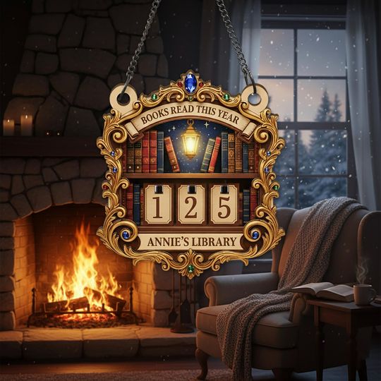 Discover Personalized Book Tracker Sign - Custom Elegant Library Decor for Readers