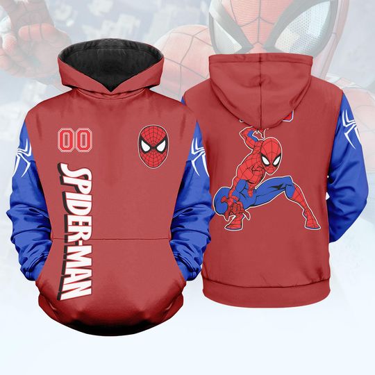 Personalized Spider-Man Hoodie, Spiderman T-Shirt, Spider Man Hoodie Men, Spidey Sweatshirt, Superhero Fan Gift