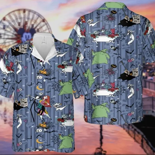 Discover Vintage Nightmare Before Christmas Character Hawaiian Shirt