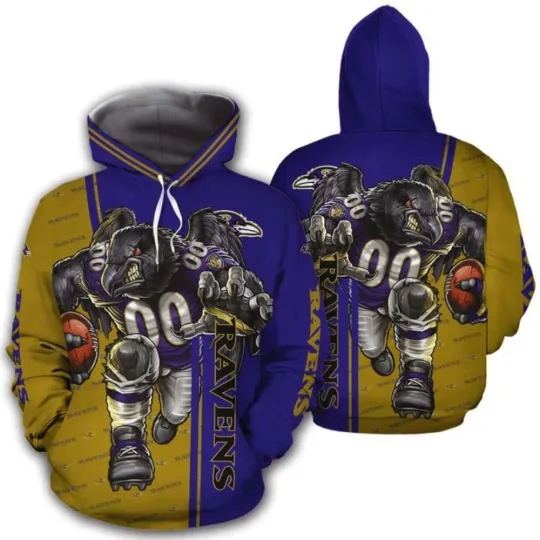 Discover Baltimore Football Team Ravenss 3D Hoodie, Unisex Adults S-5XL