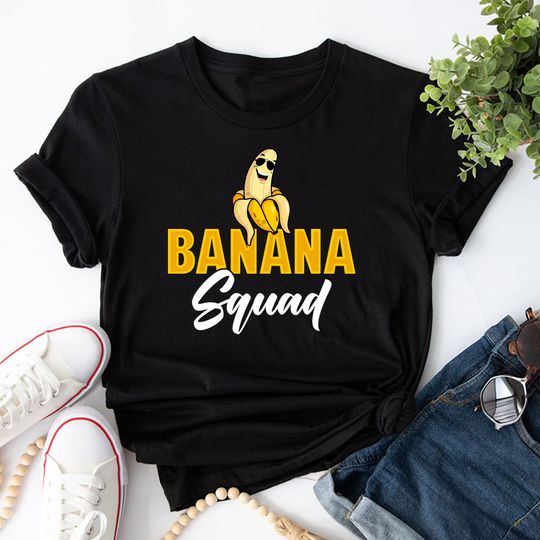 Discover Banana Squad T-Shirt, Savannah Baseball Tee, Fun Banana Shirt, Banana Team T-Shirt, Fruit Print T-Shirt