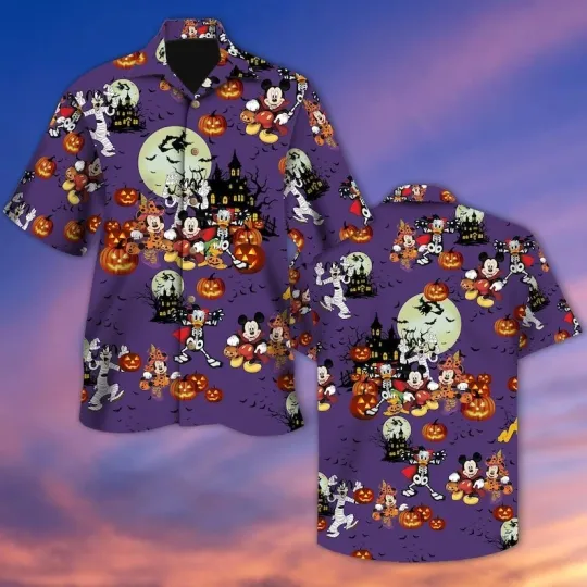 Discover Disney Mickey And Friends Halloween Hawaiian Shirt