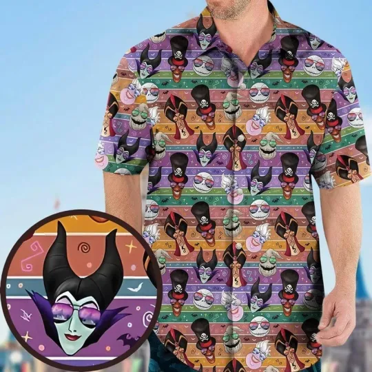Discover Disney Villains Hawaiian Shirt, Villains Characters Button Shirt