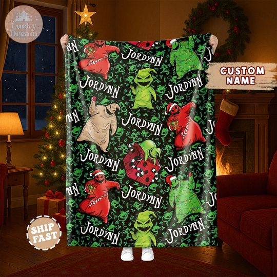 Discover Personalized Baby Blanket, The Nightmare Before Christmas Blanket, Christmas Gift For Boys And Girls Blanket, Baby Blanket Disney Home Decor