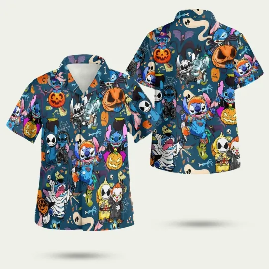 Discover Stitch Cosplay Halloween Hawaiian Shirt, Unisex Adult