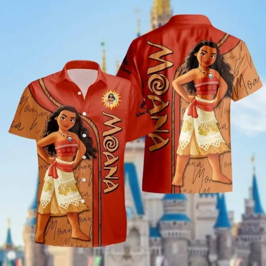 Discover Moana Hawaiian Shirt, Moana Princess Button Shirt, Disney World Shirt