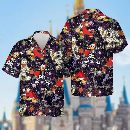 Donald Mummies Spooky Season Hawaiian Shirt, Disney Ghost Button Shirt